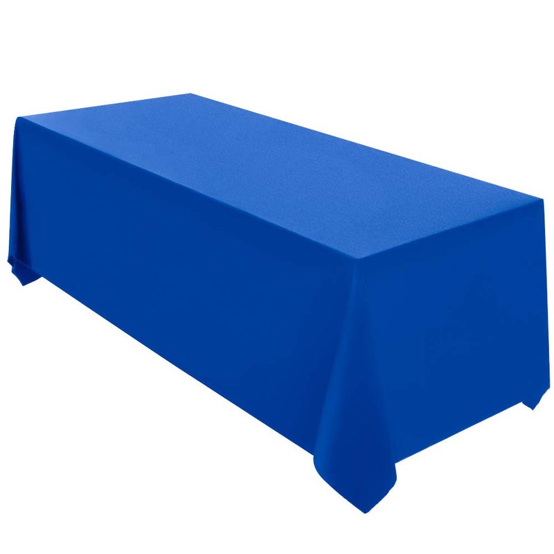 Surmente Blue Tablecloth 90 x 132-inch Rectangular Polyester Table Cloth for Weddings, Banquets, or Restaurants - Image 1